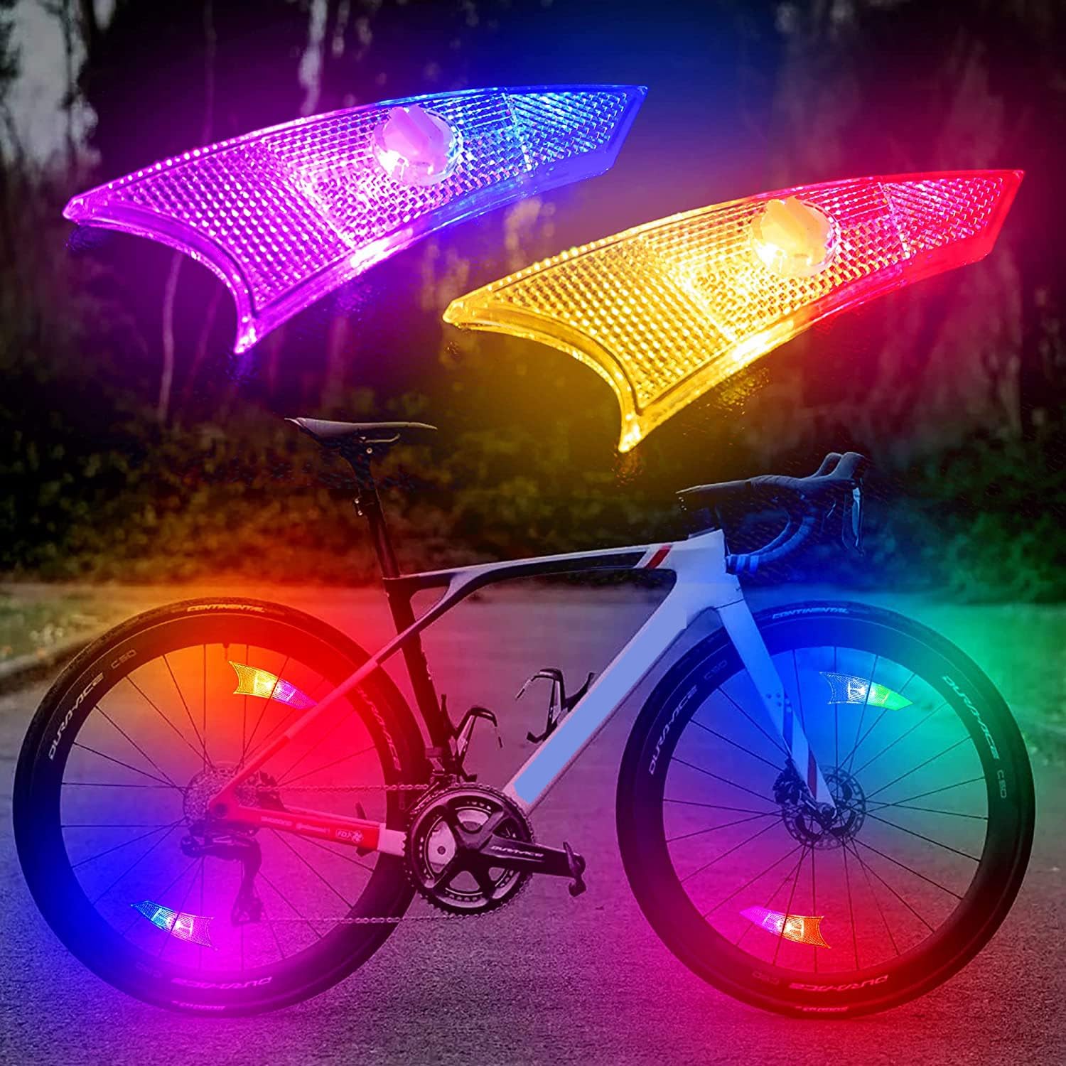 Excefore LED Bike Wheel Lights, Pieces Cool Led Bicycle Tire Lights,  Safety Kids Adults Bike Hub Accessories for Boys Girls Men Women, Waterproof