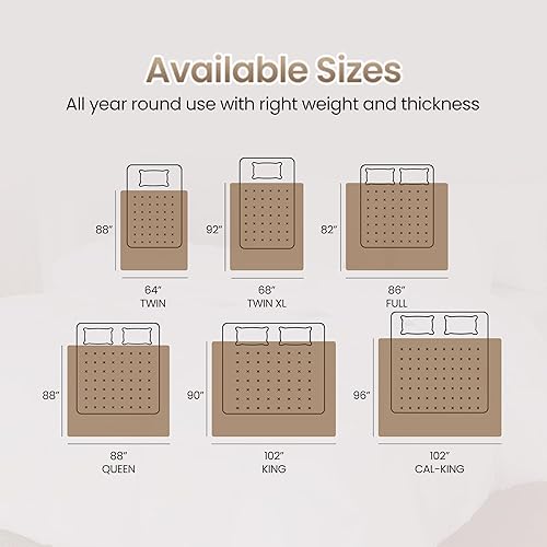 Miniatura 8 de Utopia Bedding - Edredón acolchado con presillas en las esquinas, costuras en caja, relleno alternativo, tamaño king (beige)