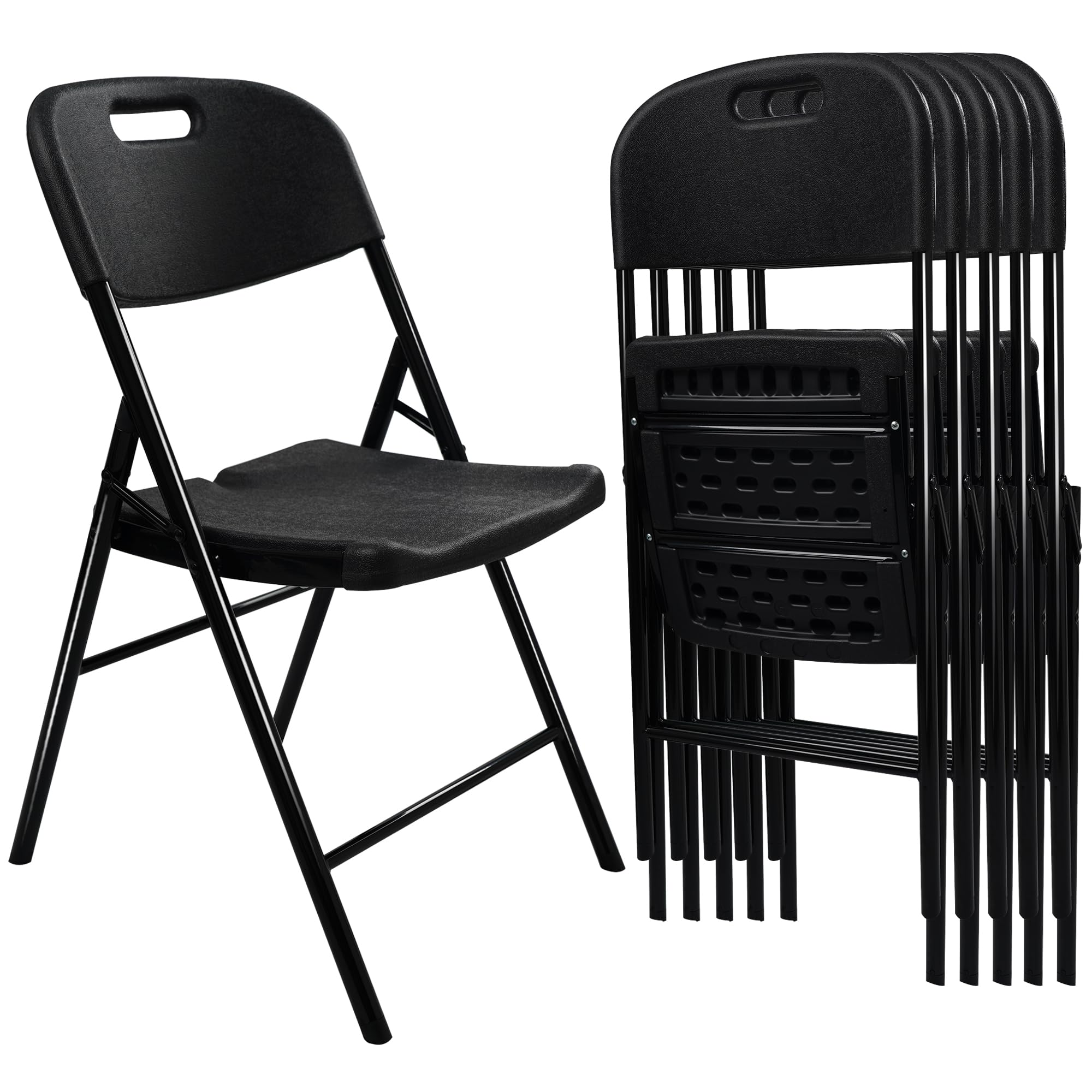 Winlice Paquete De 80 Sillas Plegables Blancas Más Gruesas De 800 Libras, Silla Plegable De Grado Comercial, Sillas Plegables Para Eventos