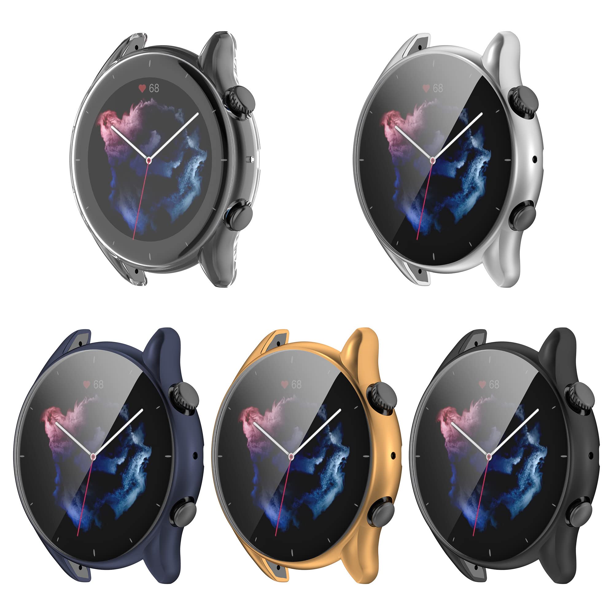 Amazon.com: FitTurn 5 Pack Cases Compatible with Amazfit GTR 3/GTR