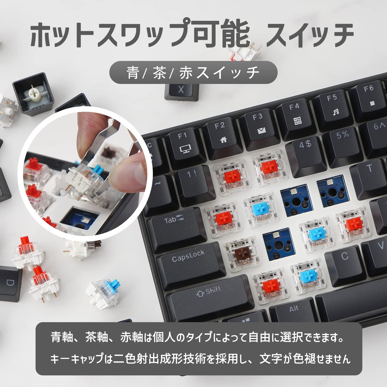 Amazon | RK ROYAL KLUDGE RK100 2.4Gワイヤレス/ Bluetooth/有線 RGB