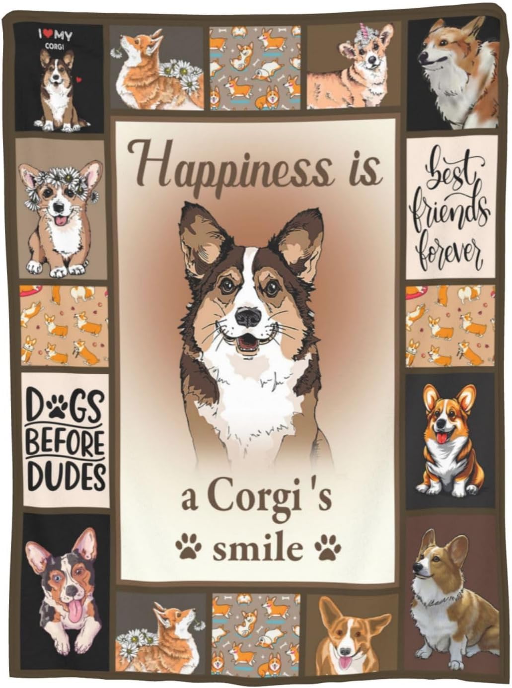 Corgi Blanket Corgi Throw Blanket Soft Fleece Flannel Dog Gifts for Men Boys Women Girls Lovers Adults Stuff Plush for Couch Sofa Bed Room Decor 40"X50" - Image 2