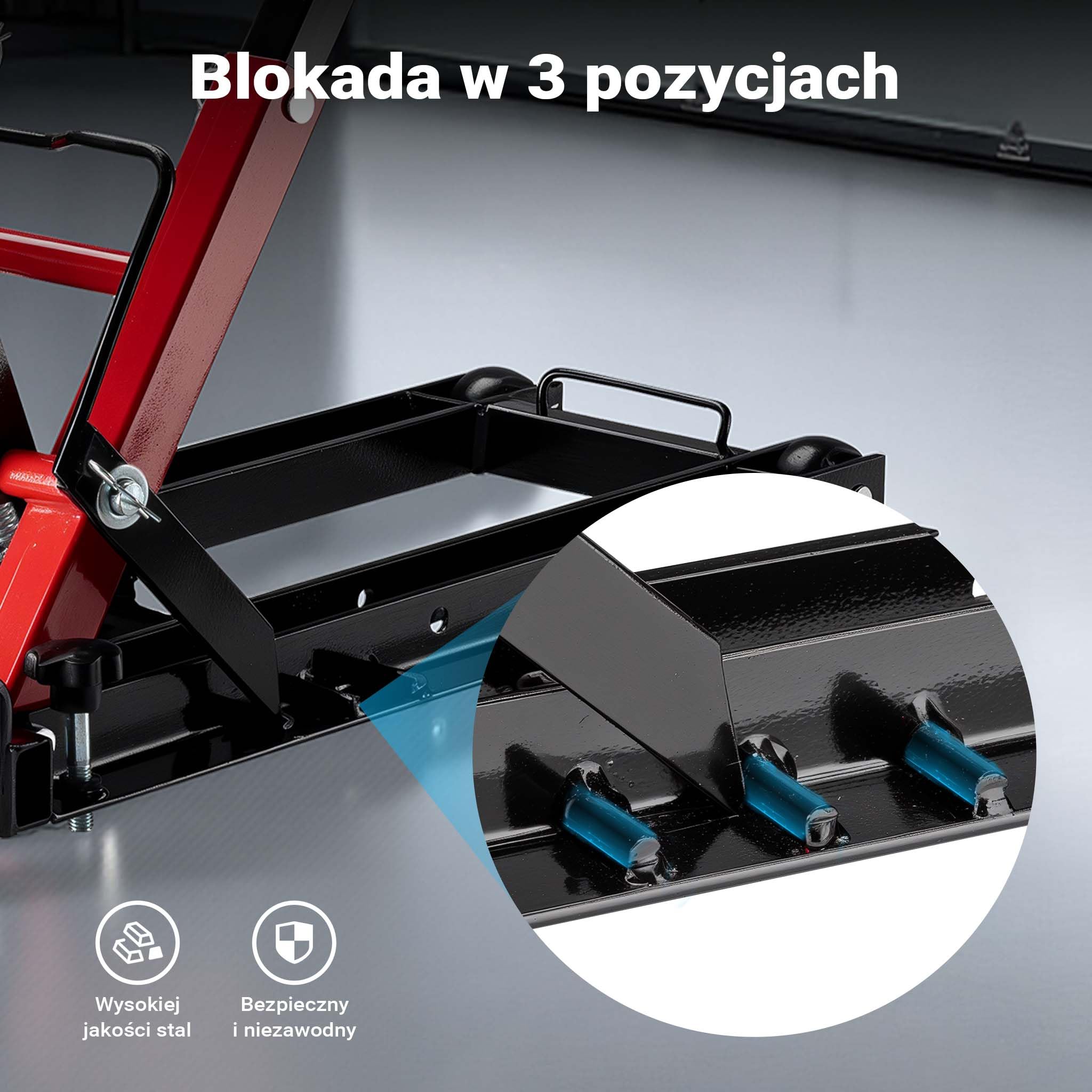 Wiltec Podnośnik hydrauliczny 3-w-1 do motocykli, quadów i kosiarek, maks. wysokość 530 mm maks. 300 kg nośności, mobilny lewarek