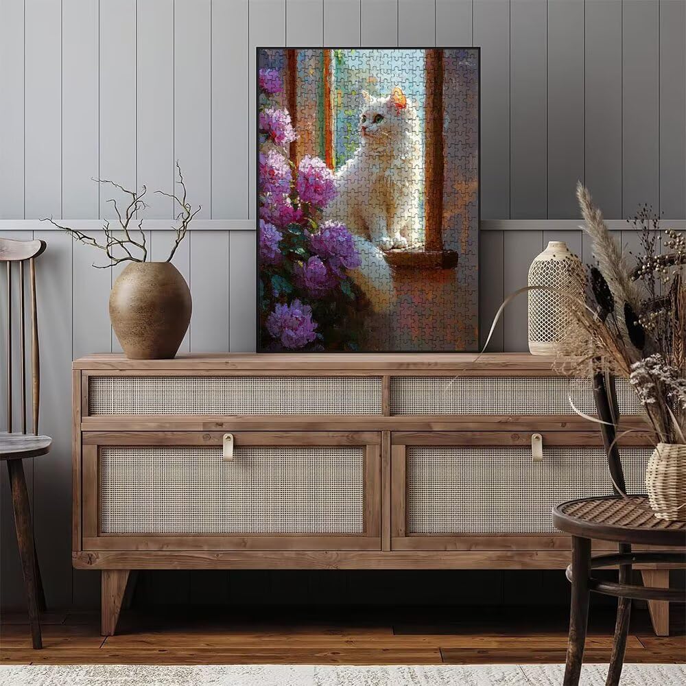 Peony Katze Puzzle 6000 Teile, Klassische Puzzles, Geschicklichkeitsspiel Puzzle für Erwachsene, Puzzlespiele für Die Ganze Familie, Mit Schöner Verpackung, Dekoration Puzzles DX0YL3-717