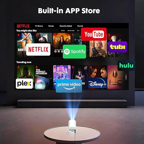 Miniatura 2 de Aplicaciones integradas Mini proyector con WiFi 6 y Bluetooth, proyector portátil 4K 1080P compatible con enfoque automáticoKeystone, compatible con