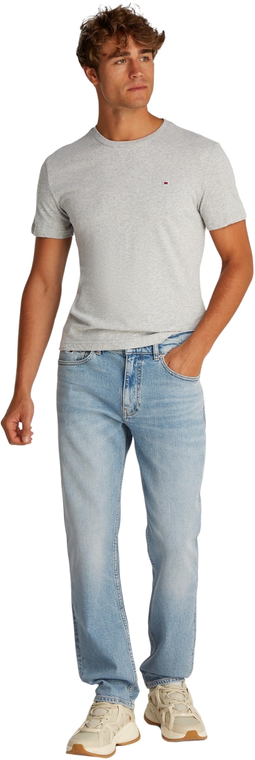Tommy Jeans T-Shirts Manches Courtes Lot de 2 Homme Xslim Jersey en Coton