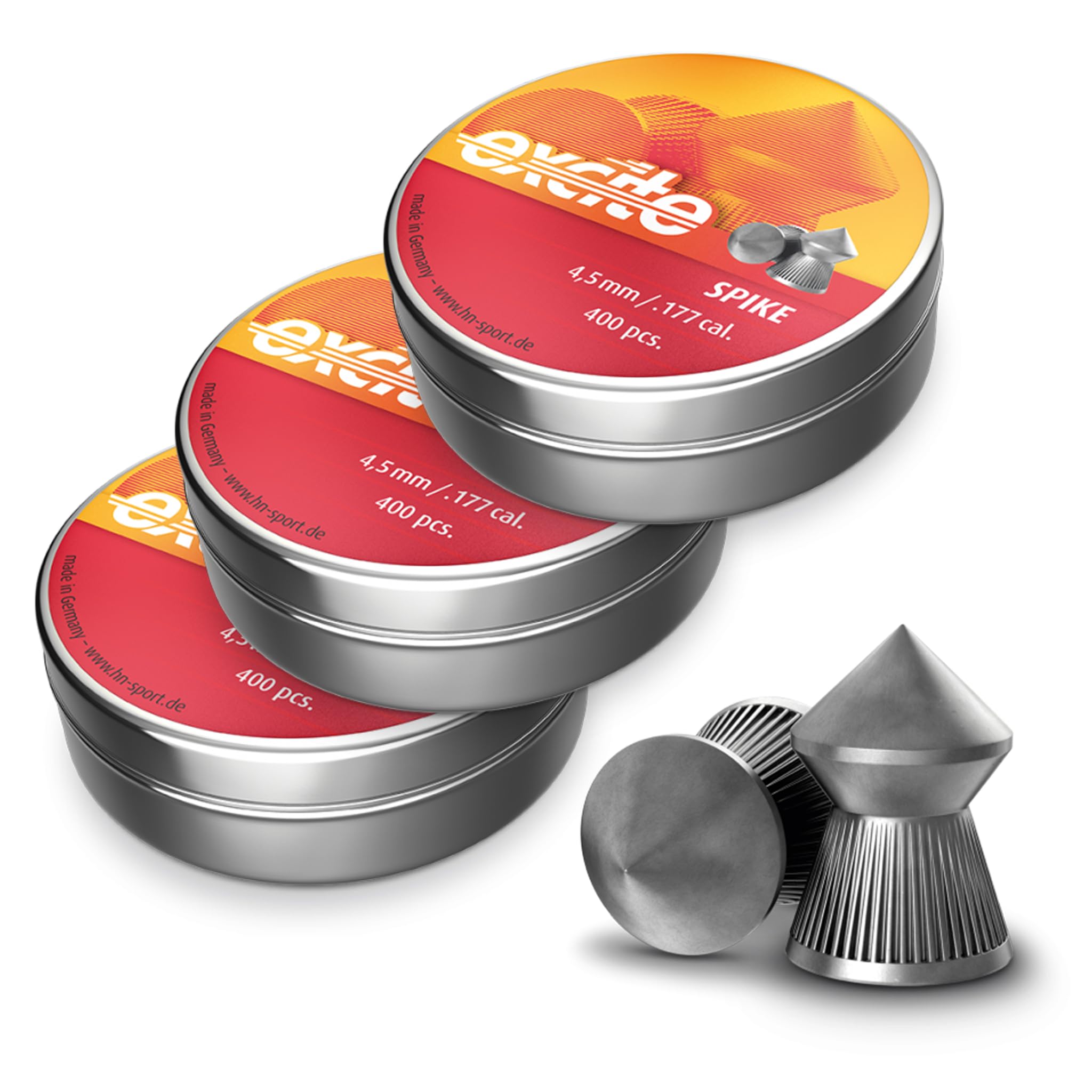 Bundle 3 Scatole di piombini Cal. 4.5 HN Spike + 10 Bersagli 14x14 cm - Pallini Piombo per Carabina Aria Compressa, Pistola Calibro 4 5 - Ideale Tiro a Segno Sportivo