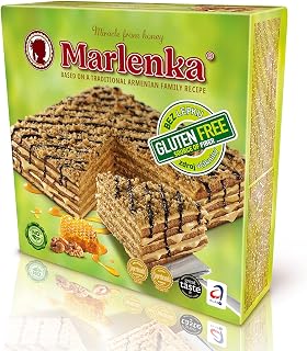 Gluten Free MARLENKA- honey cake with nuts- Six Layer Anniversary Birthday Cake