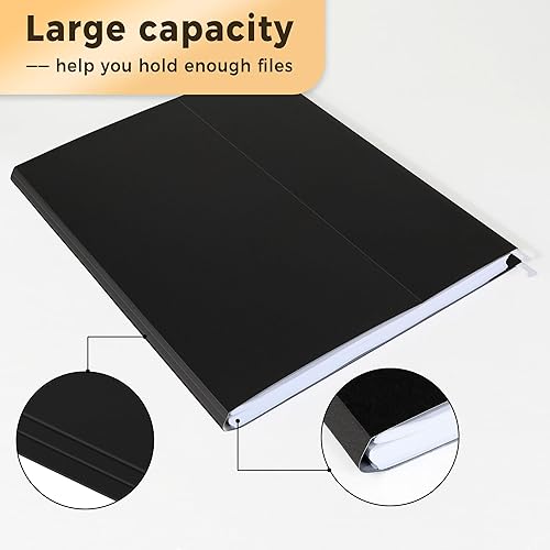 Miniatura 5 de SUNEE Carpetas de archivo tamaño carta, paquete de 100 carpetas Manilla con 25 carpetas colgantes de archivos, color negro, para archivar documentos