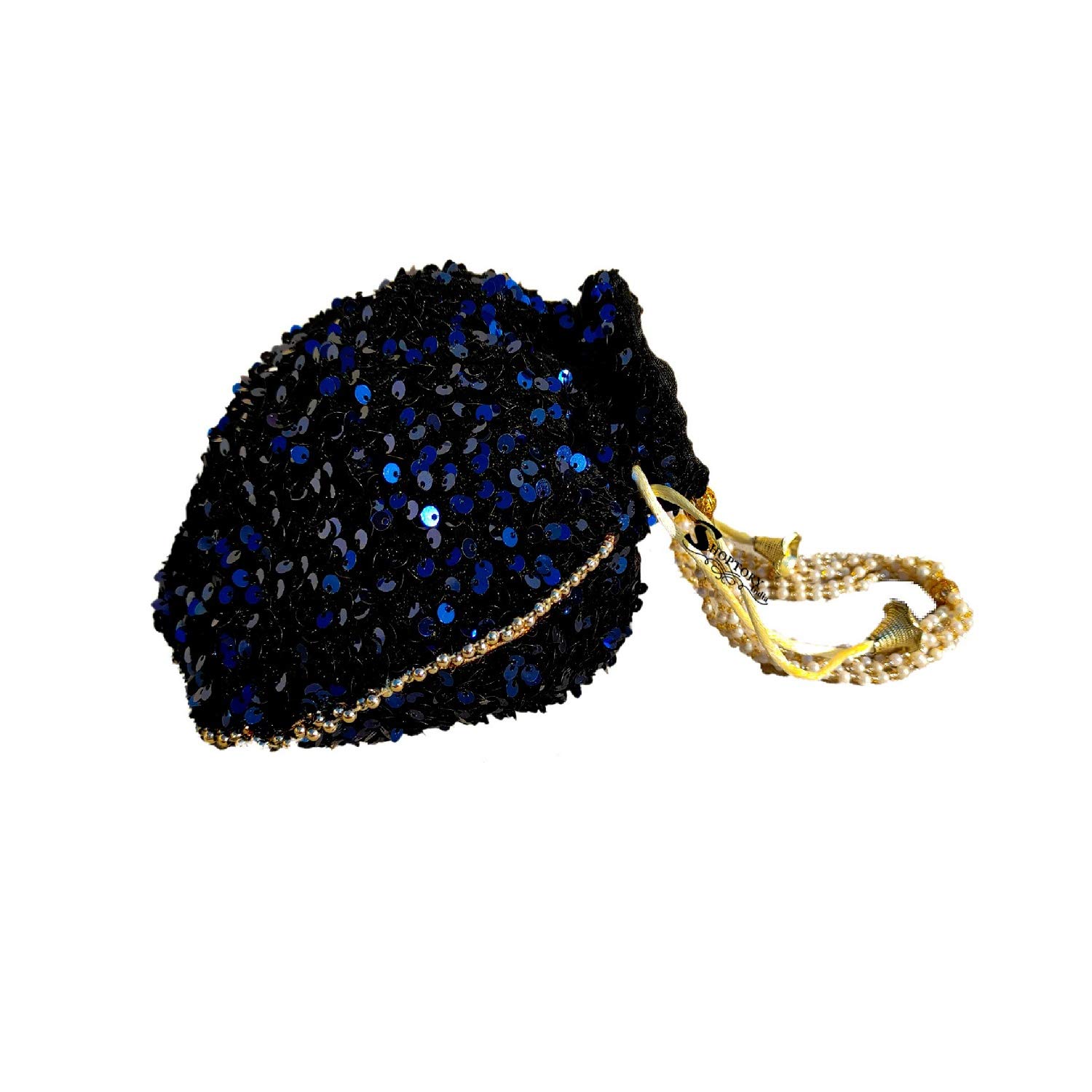 Potli - Bolsas para mujer con estilo para regalos de boda, color azul de Indian Collectible, Multi