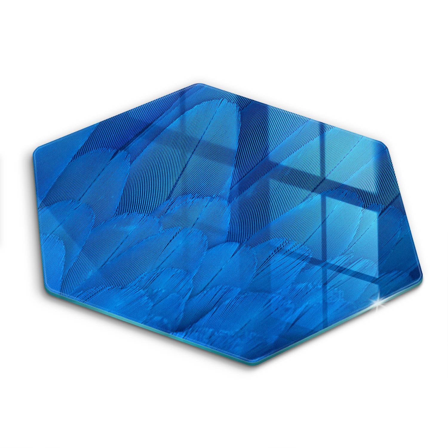 Plaque induction protection 40cm Wallfluent en verre hectogonal motif plumes