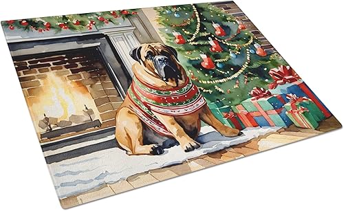 Miniatura 6 de Caroline's Treasures DAC2753LCB Siberian Husky Cozy Christmas Glass Cutting Board Large Decorative Tempered Glass Kitchen Cutting and Serving Board