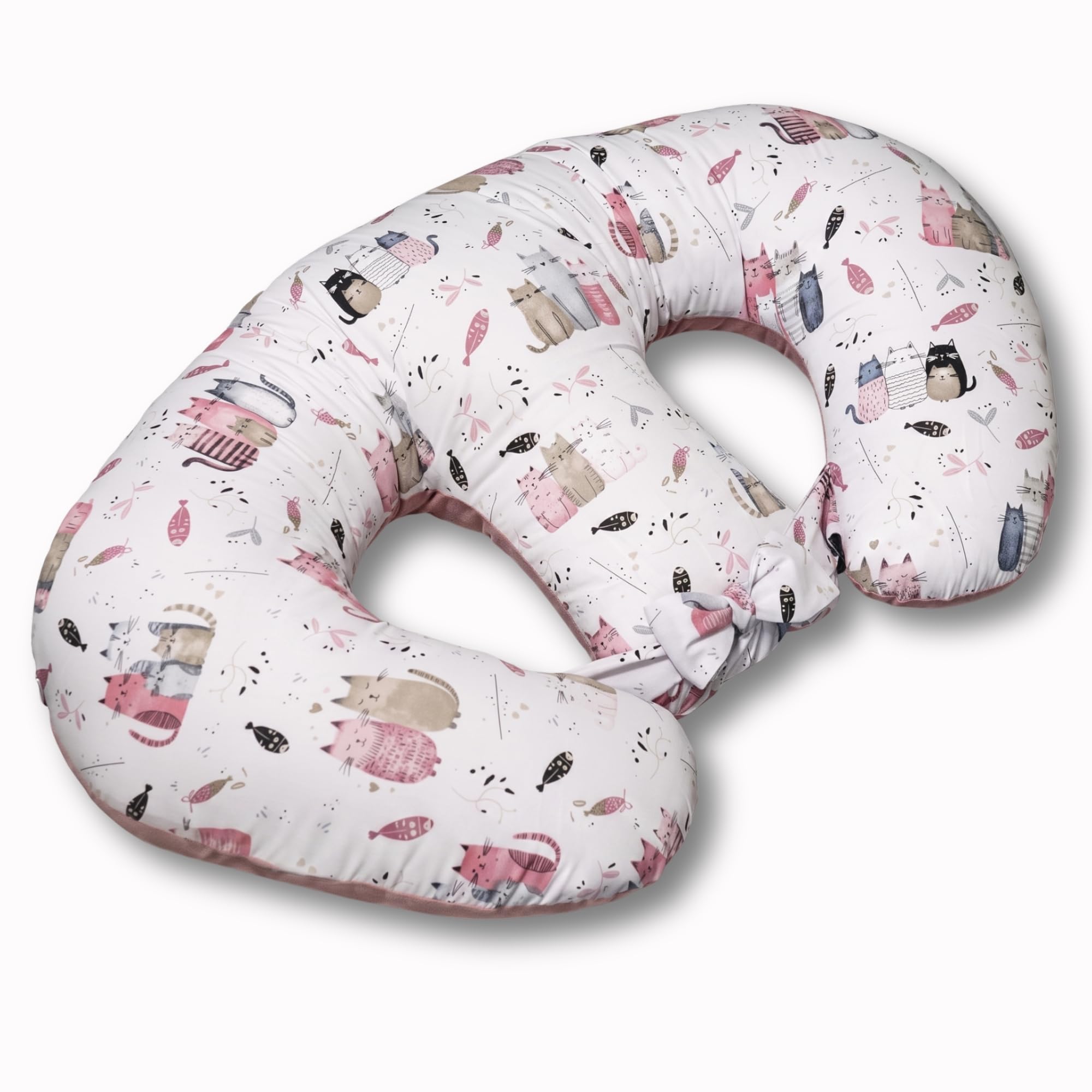 Bellochi Twin Feeding Pillow & Pregnancy Cushion | Tandem Breastfeeding Support for Twins | Oeko-Tex Hypoallergenic Cotton | Ergonomic Design with Washable Cover (Kitren)