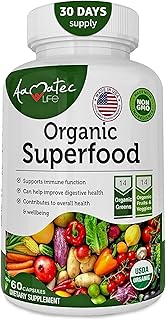Aamatec Life Organic Superfood Greens Fruits and Veggies Complex - Dietary Supplement with 14 Greens and 14 Fruits & Veget...