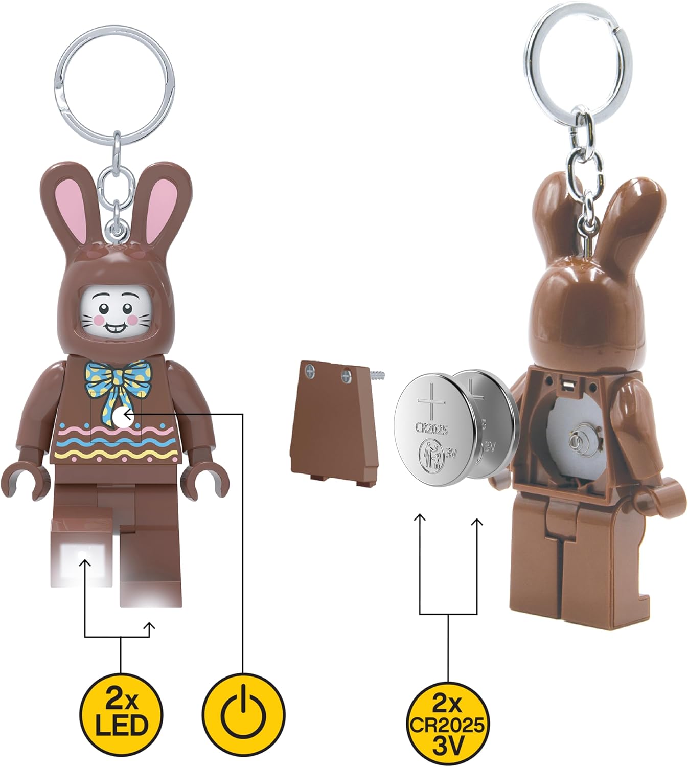 LEGO Chocolate Bunny & Carrot Mascot Keychain Light Bundle