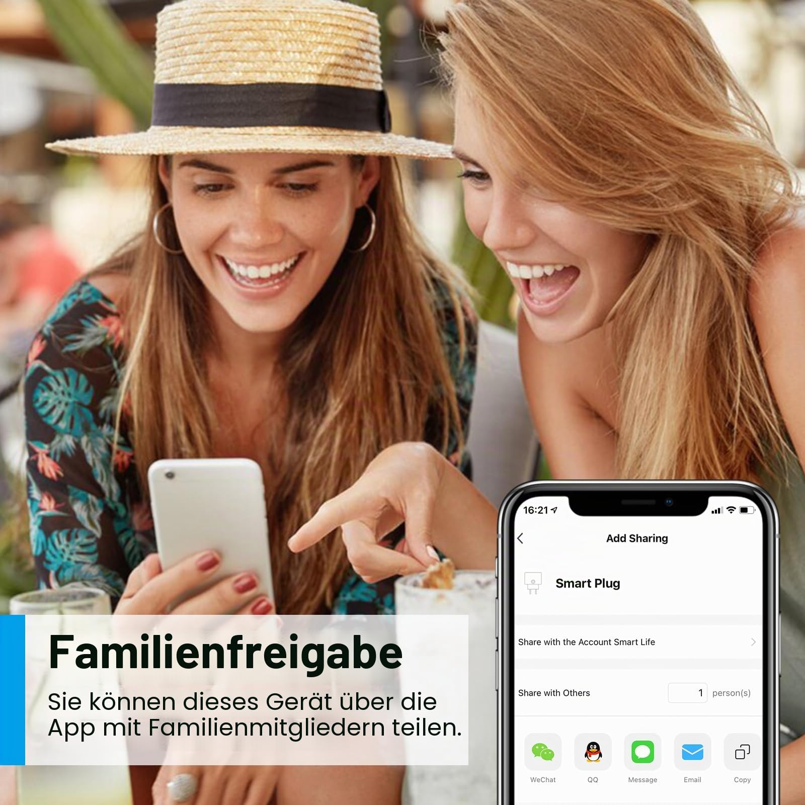 Alexa Steckdose WLAN mit Strommessung 16A ANTELA Smart Steckdose kompatibel mit Google Home, Stromverbrauch Messen, Smart Life APP, 2,4GHz, 4 PCs