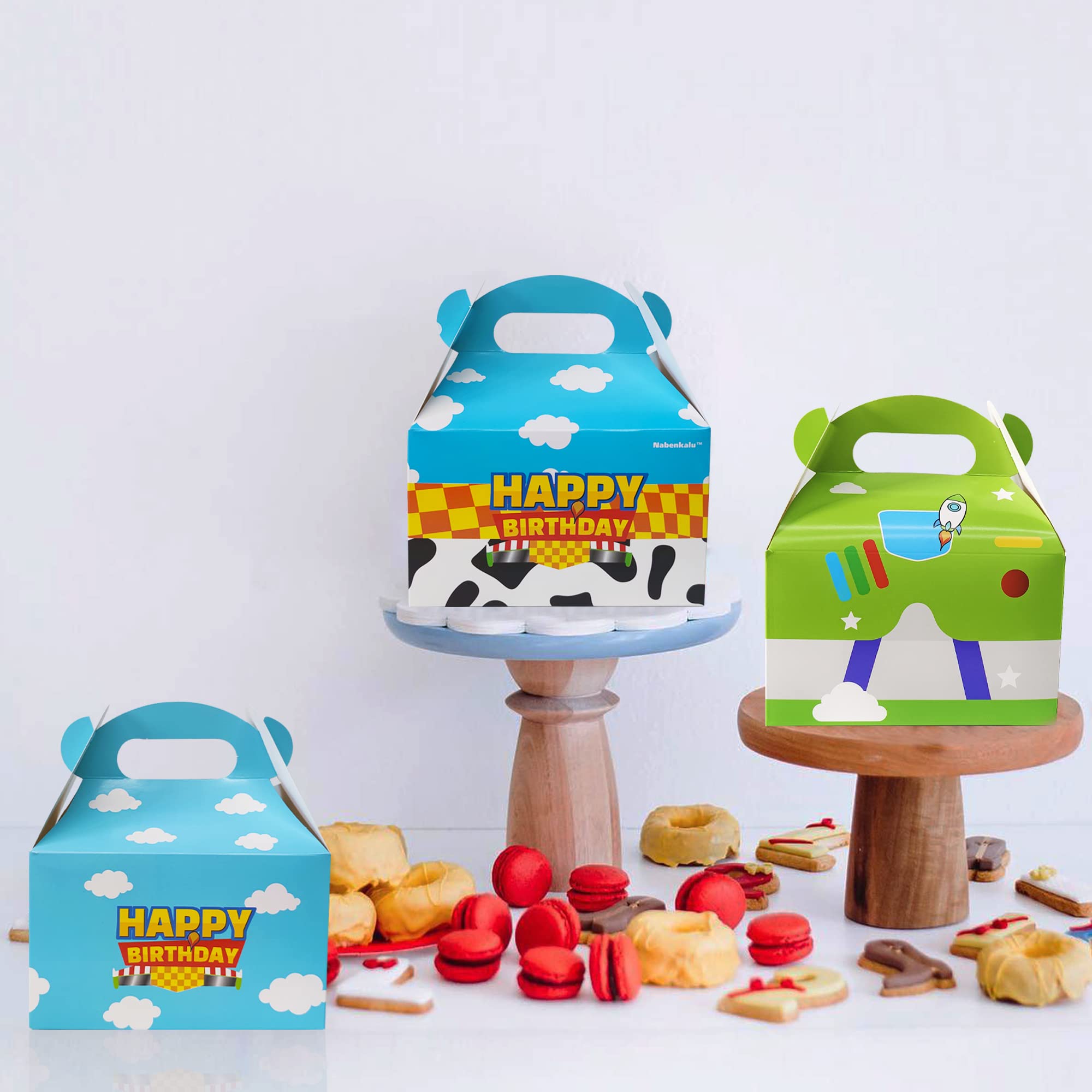 Nabenkalu Cartoon Story Party Boxes 15pcs Toy Inspired gift Goodie bags for Toy Theme Birthday Decoration Kids Boys Girls Party Supplies