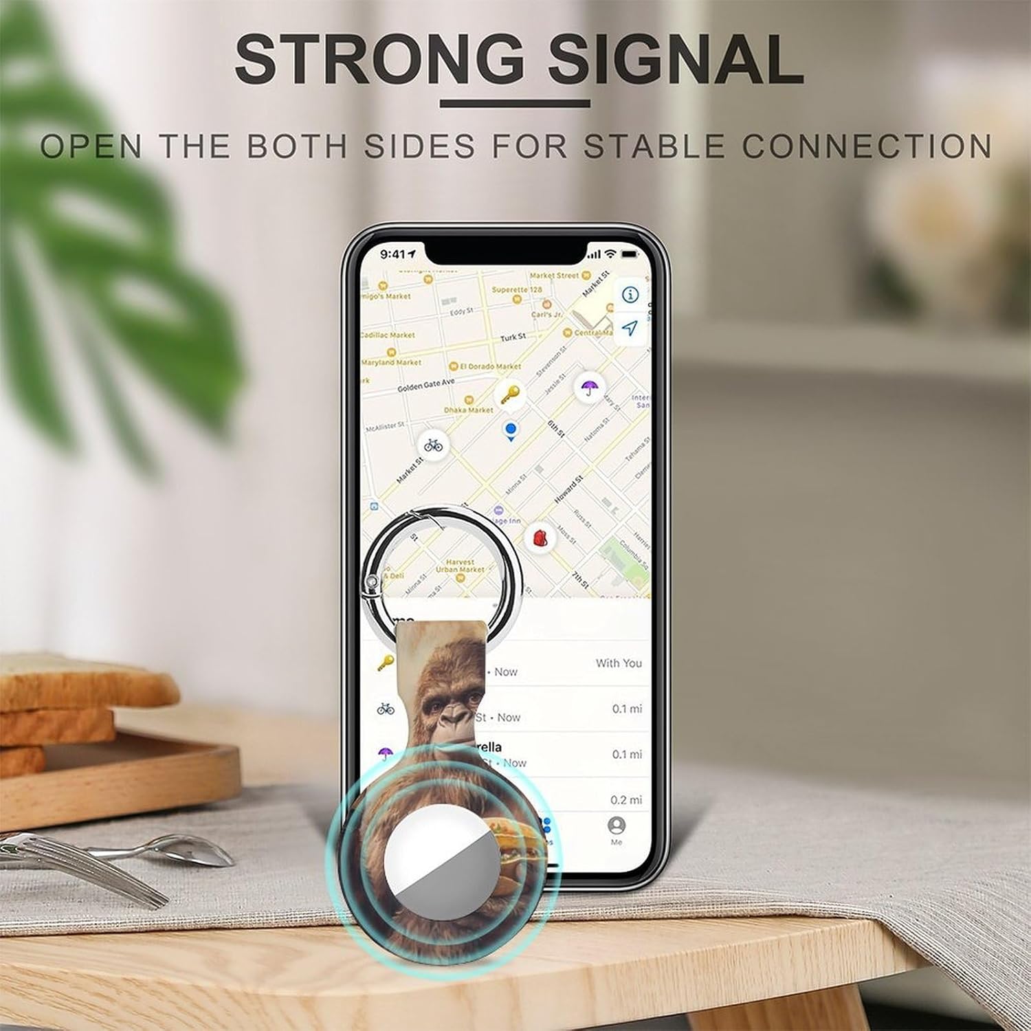 Bigfoot Sasquatch Hold Beer and Mexico Food Funny Cover Compatible with AirTag Case Protector GPS Tracker Holder with Keychain