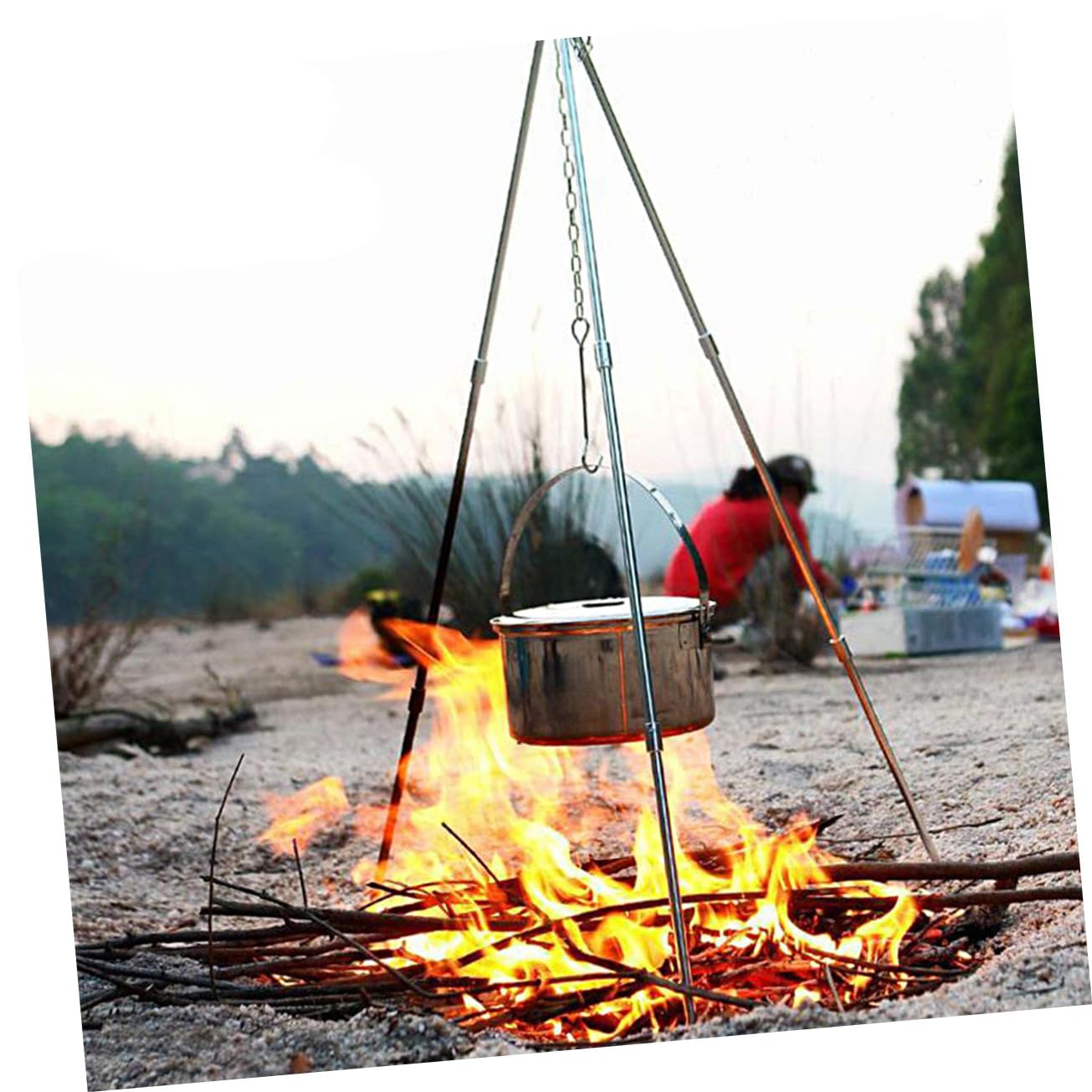 ABOOFAN Campingzubehör Campingkochgeschirrständer mit Aluminiumlegierung und Leichtem Tragbarem Design für Sommeratmosphäre und Outdoor Aktivitäten