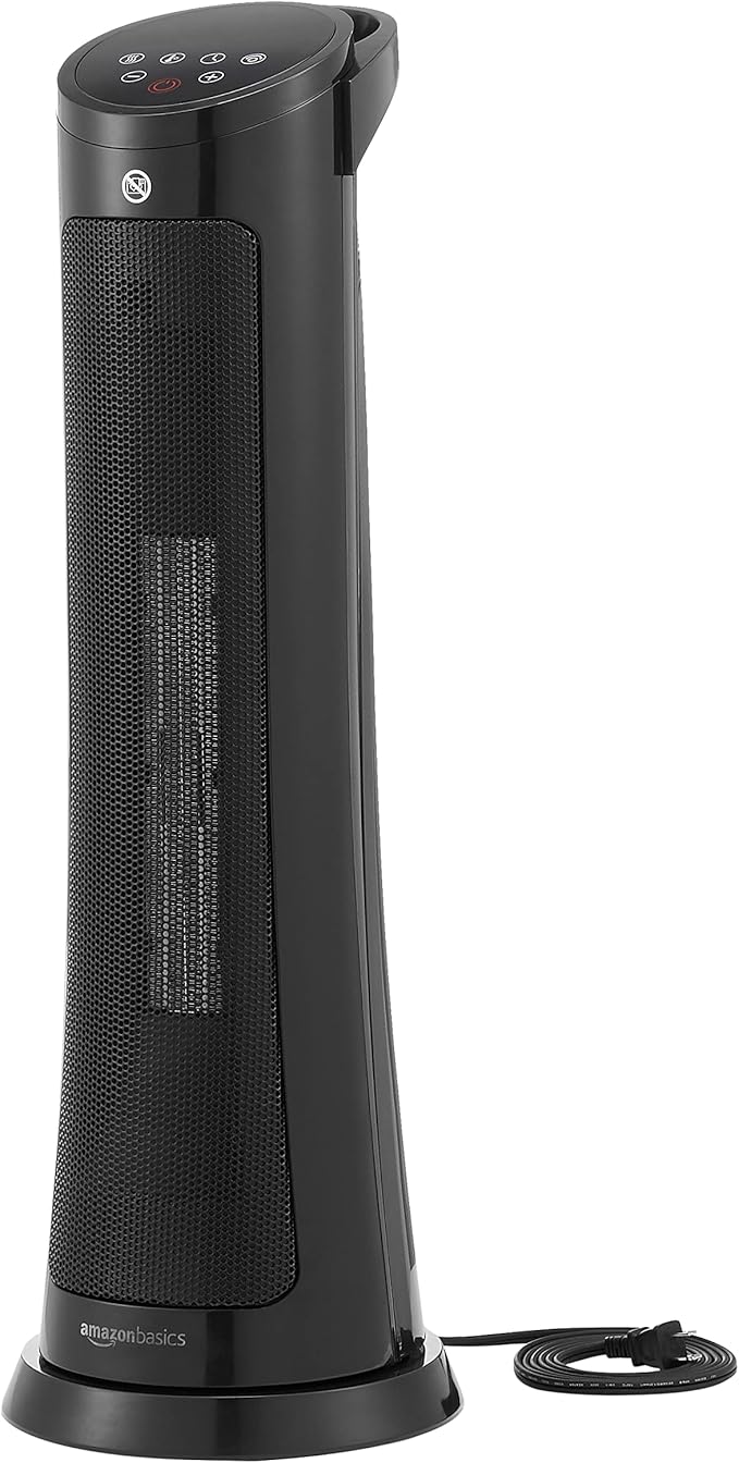 Review Amazon Basics Tower Heater, With Digital Temperature Setting, Remote Control, Timer, Over-Heat and Tip-Over Protection, Room Temperature Sensor, 2 Heat Settings, 1500W, Black, 9.4″D x 9.4″W x 28.6″H Review Amazon Basics Tower Heater, With Digital Temperature Setting, Remote Control, Timer, Over-Heat and Tip-Over Protection, Room Temperature Sensor, 2 Heat Settings, 1500W, Black, 9.4″D x 9.4″W x 28.6″H