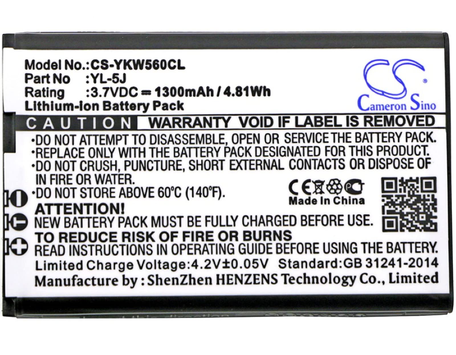 Batterie pour téléphone sans fil Yealink Type YL-5J 3,7 V Li-Ion