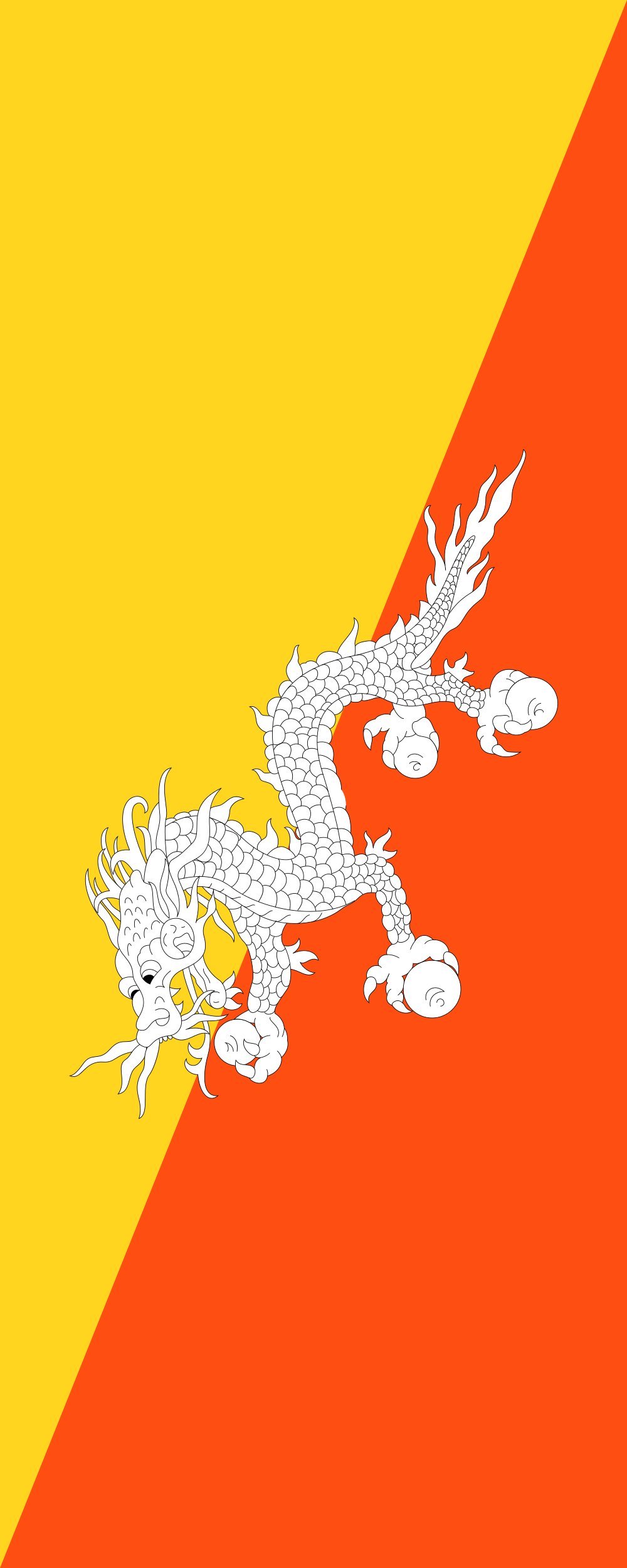 Drapeau Bhoutan vertical de 300x120cm idéal pour décorer une exposition culturelle