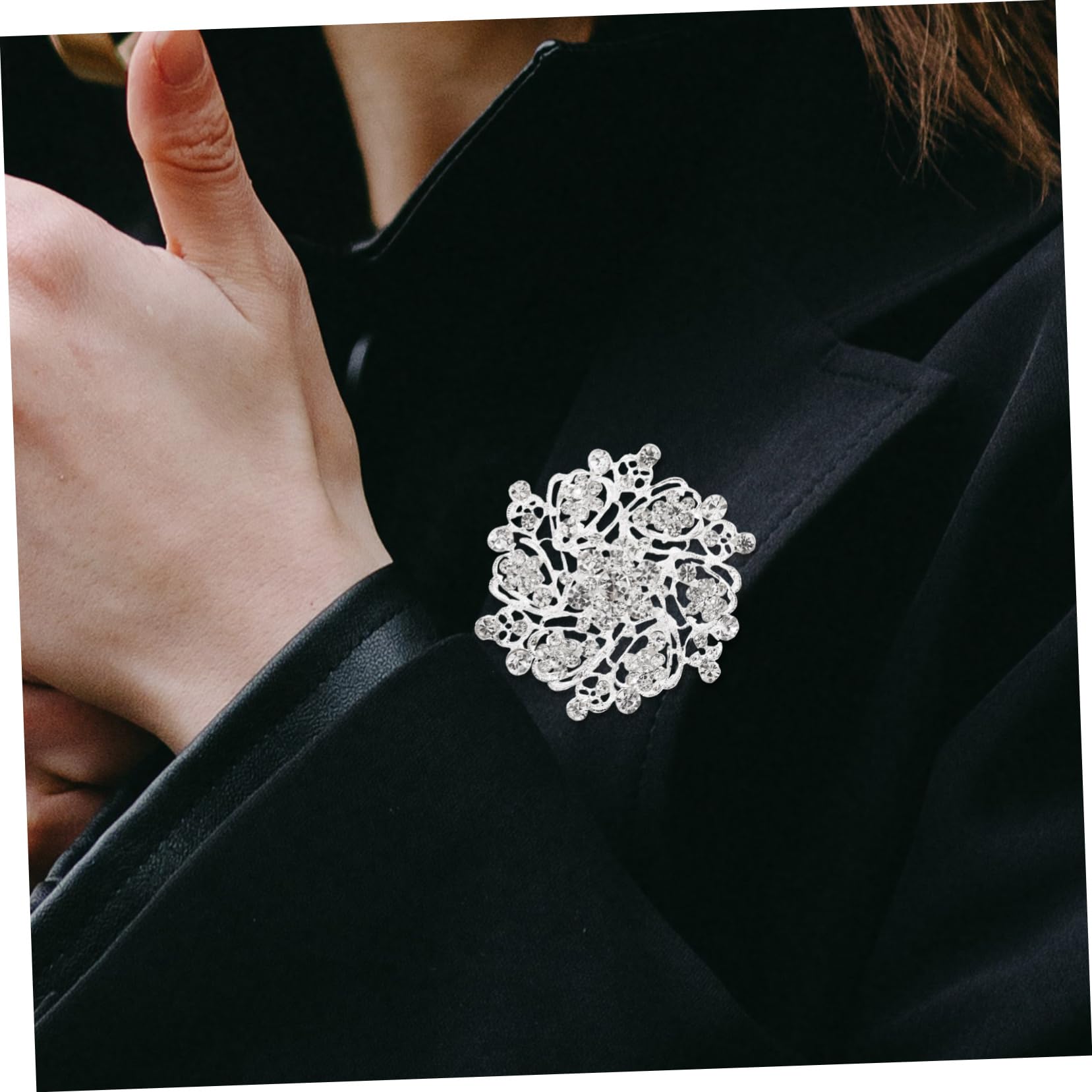 Broche de Flores de Diamantes de Mina de Metal para Mujeres Part de Solapa Decorativa