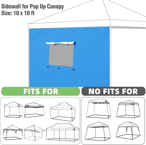 Miniatura 8 de REDCAMP Toldo instantáneo para toldo desplegable de 10 x 10 pies, 1 paquete de solo pared solar, color azul