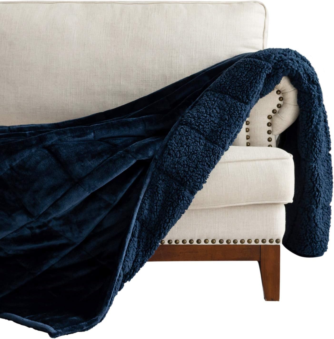 Lofus Sherpa Fleece Weighted Blanket 15 lbs Heavy Blanket