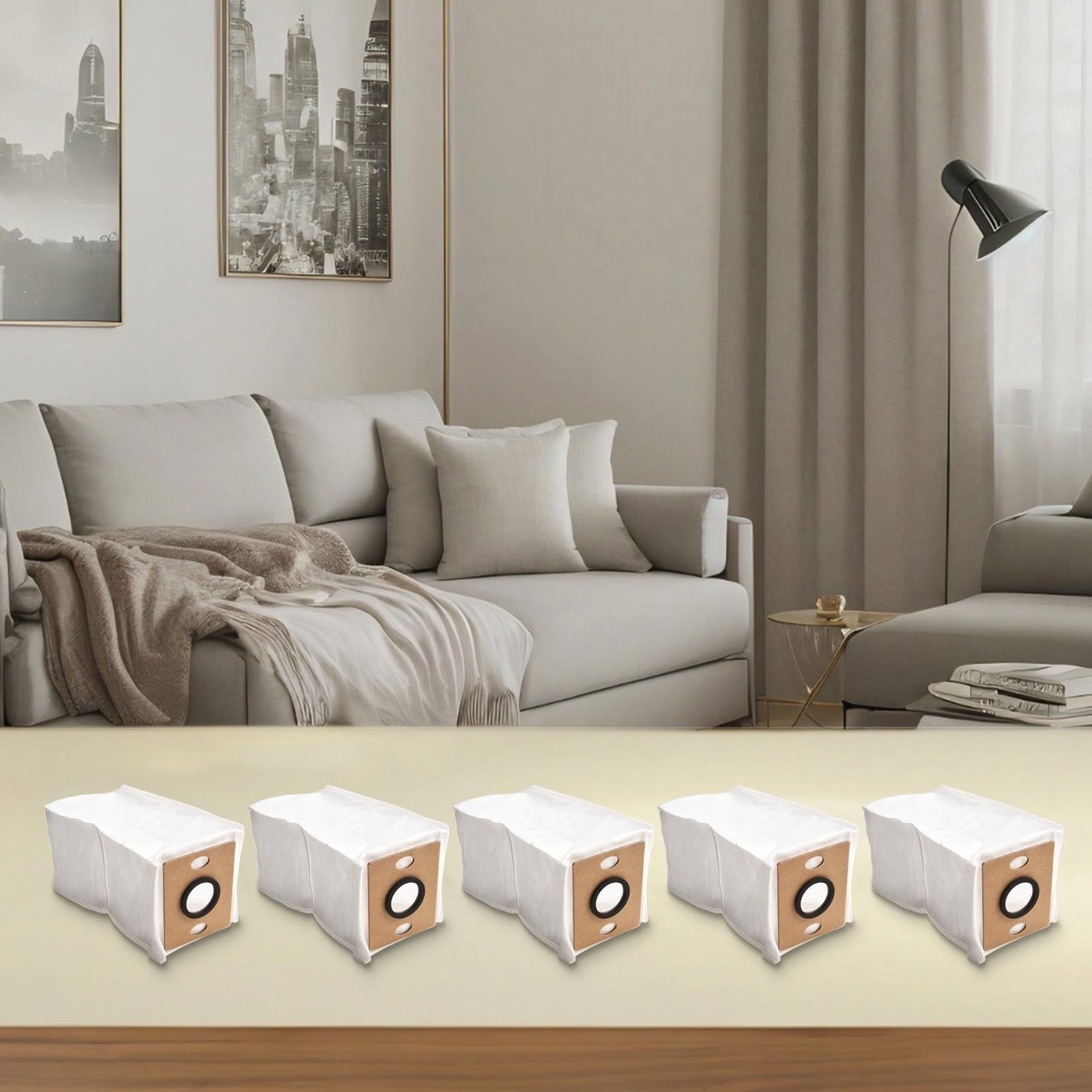 Fit For ILIFE For V9 Pro, 5 Pcs Vacuum Dust Bags Replacement Fit For ILIFE For V9 Pro Self Emptying Robot Vacuum Cleaner, Vacuum Cleaner Accessories Spare Part Kitss