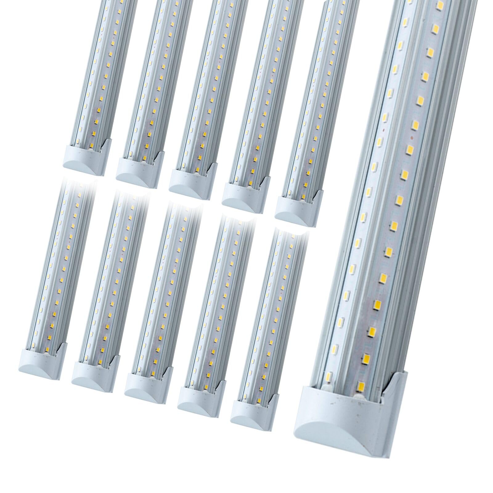 Photo 1 of 10 Pack LED Shop Light 4FT, 42W 5000K 6300LM Daylight White V Shape T8 LED Tube Lights, High Output, for Garage Factory Office Home Supermarket (4ft 42w 5000k, 10 Pack)
