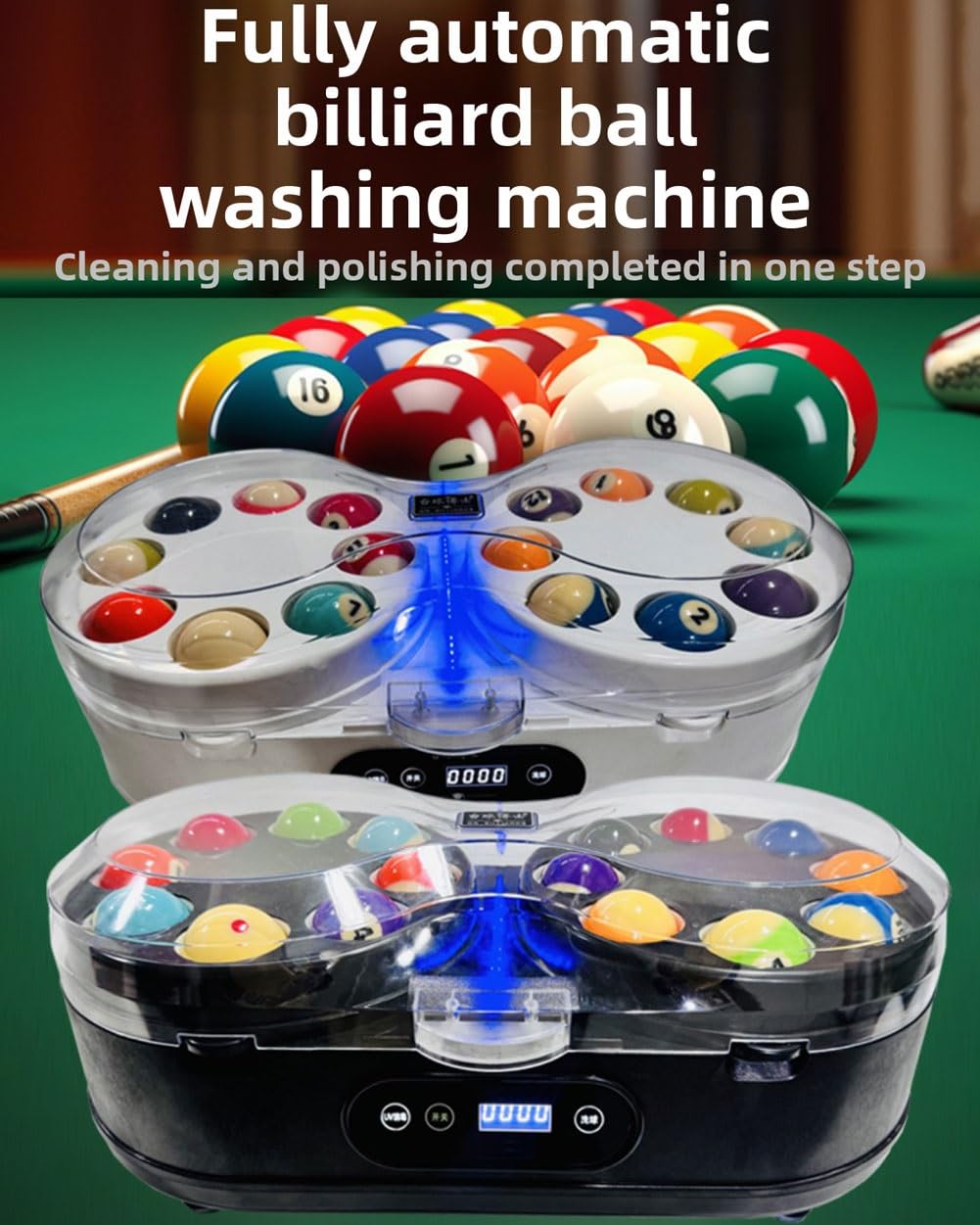 Pulidor y limpiador automático de bolas de billar, máquina de limpieza de bolas de billar con panel táctil, pulido y secado para juegos de billar y billar