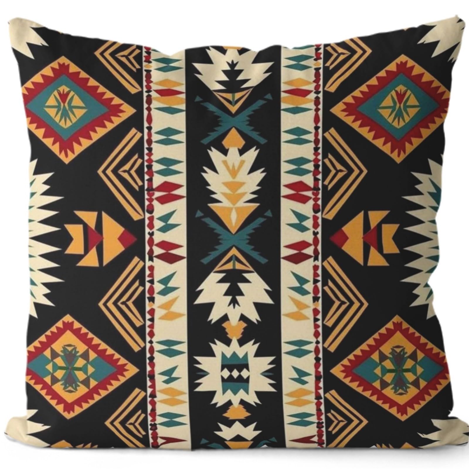 Cushion Covers 40cm x 40cm Yellow And Red Pillowcase Invisible Zipper