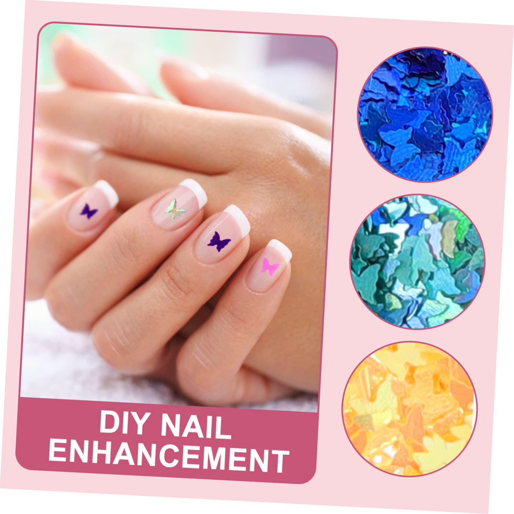 Healeved Butterfly Nail Art Sequins Glitter Manicure Tools Nail Ornaments DIY Manicure Decors for Body Art
