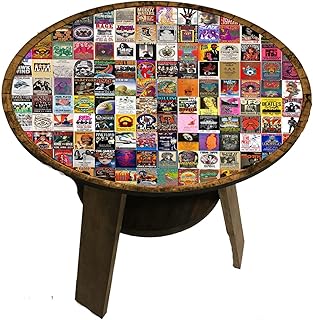 Classic Rock 1960s 1970s Music Collection End Tables for Pub or Bar with Shelf 22 Inches Tall