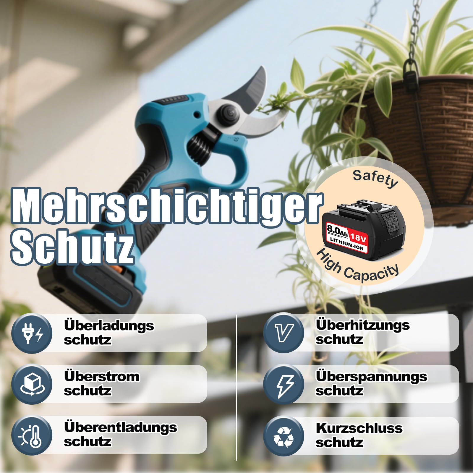 8000mAh Ersatzakku für Bosch Akku 18V Kompatibel mit Bosch 18V Akku Li-ion 8.0Ah Akkus BAT618 BAT609 BAT609G BAT619 BAT619G BAT612 BAT622 mit LED-Anzeige (3PACK)