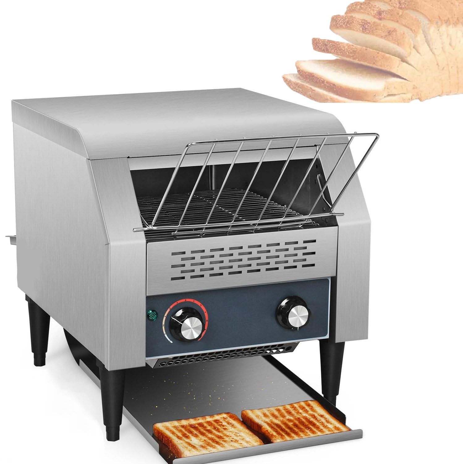 ZHJOPP Commercial Conveyor Toaster 150/300/450 Slices/Hour Stainless Steel Toaster, Heavy Duty Industrial Toasters Electric Oven (D150Type)