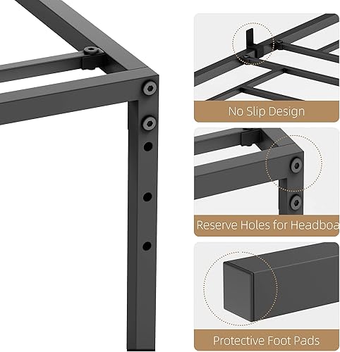Miniatura 5 de Alkmaar Twin Size Bed Frame 14 Inch Metal Platform Bed Frame No Box Spring Needed Heavy Duty Twin Bed Frame Mattress Foundation with Steel Slat