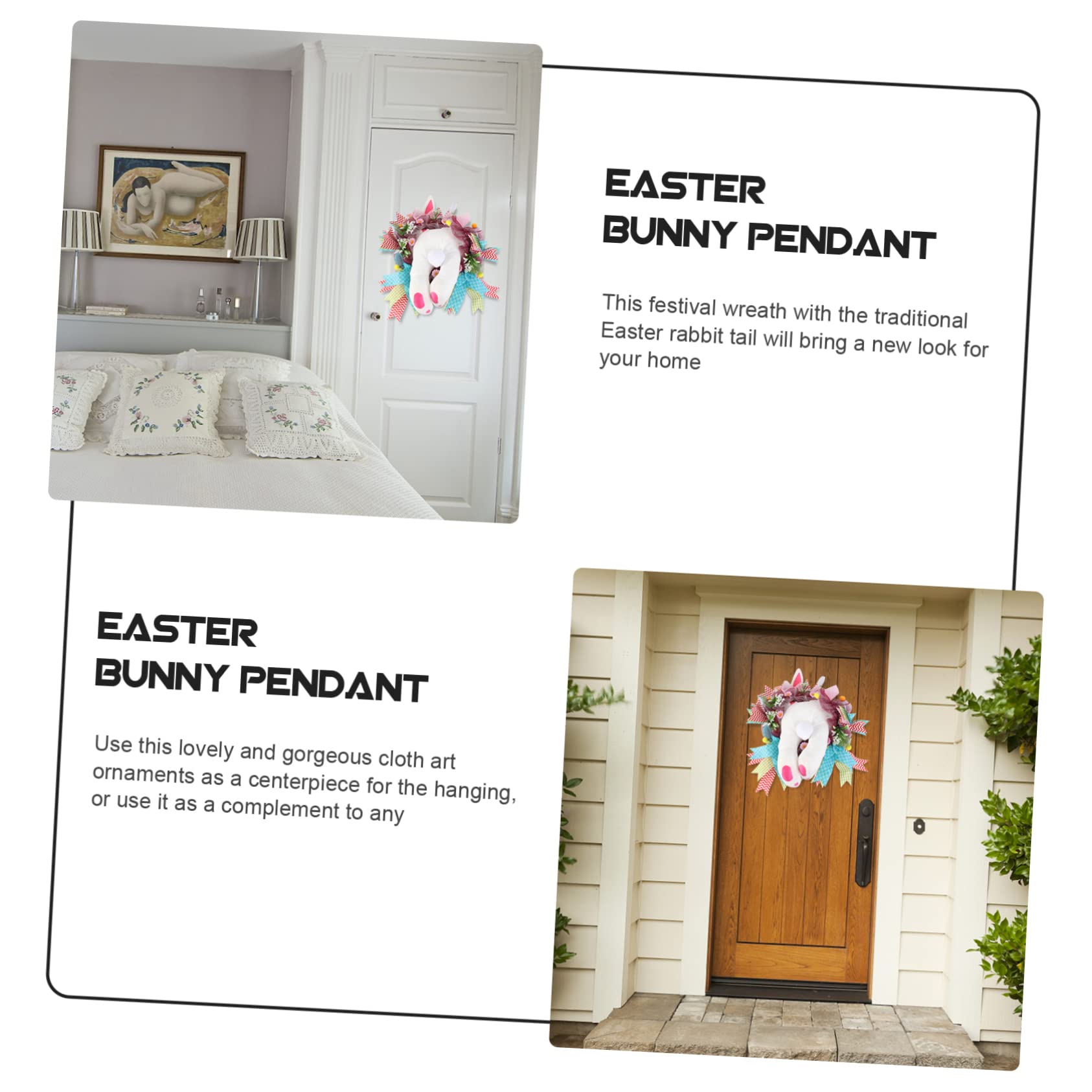 jojofuny 1pezzi Ghirlanda Coda Di Coniglio Per Pasqua Decorativa Da Appendere Alla Porta o Finestra Artificiale Per Casa e Giardino