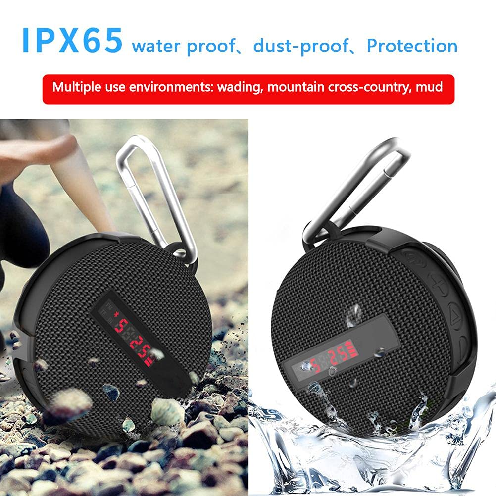 PT001 Bluetooth 5.0 IPX6 Altoparlante portatile impermeabile da ciclismo con 8-10 ore di riproduzione e moschettone in metallo