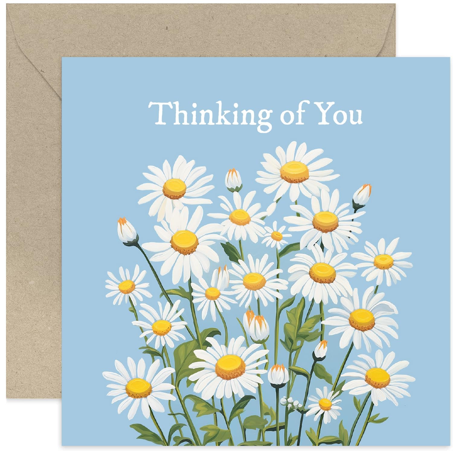 Sympathy Condolence Bereavement Card White Daisies