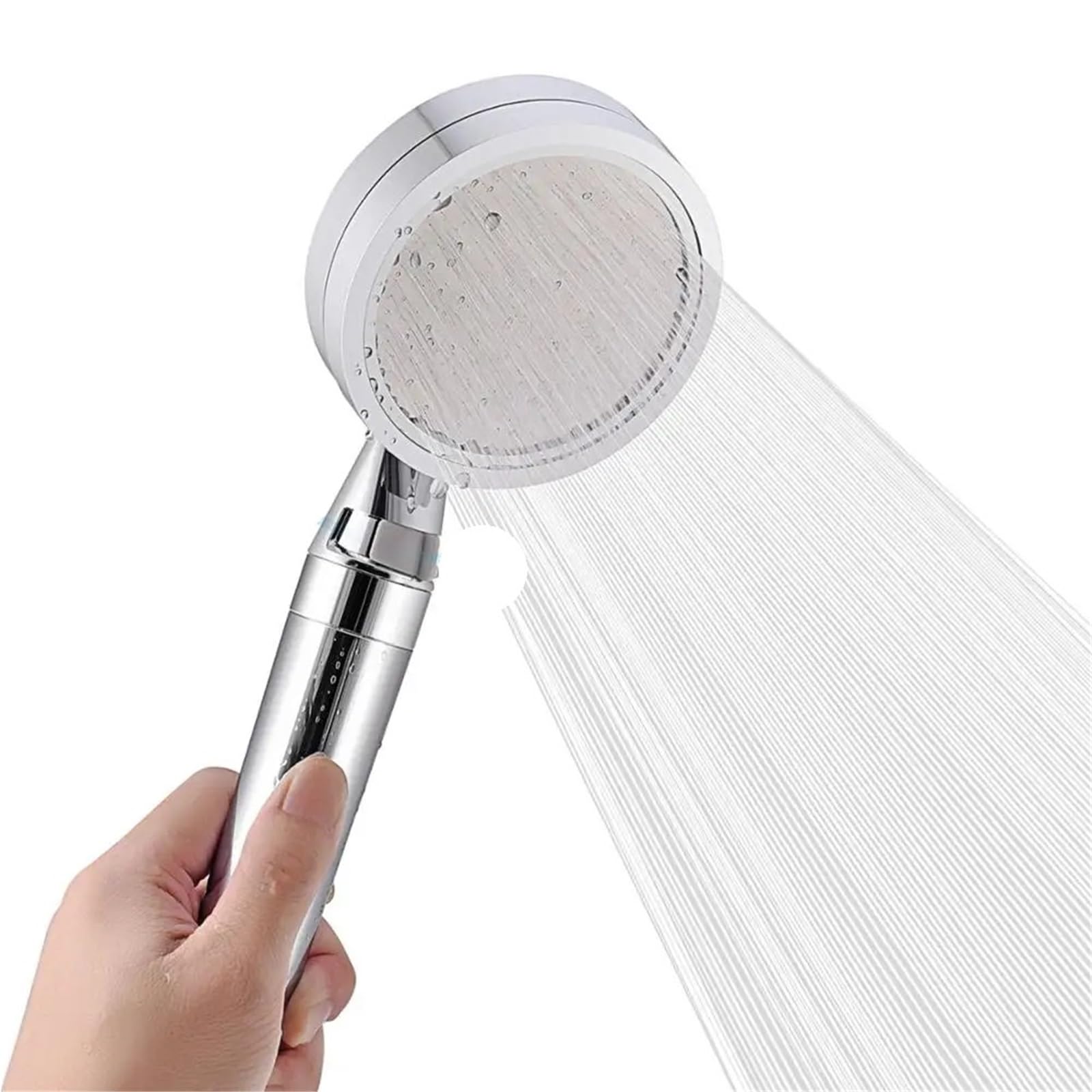 Cabezal de ducha alta presión, cabezal mano, filtro iónico, ahorro agua, Spa for baño, cromado Para Baño(Silver)