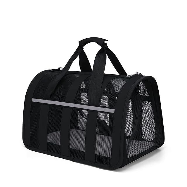 Foto 8 de 8 de PETCUTE Transportín Gato Perro Transpirable,Bolsa de Transporte Plegable para Mascota con Colchón Suave…