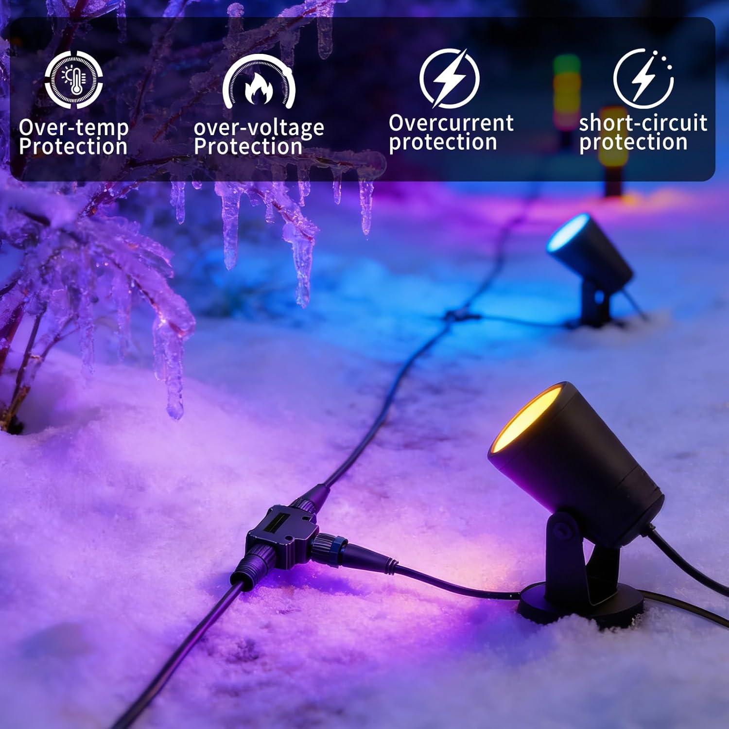 16 ft Cable Extension for Philips Hue Outdoor Low Voltage Lights - Weatherproof Power Cord, Compatible with Lily Spot/XL Spot, Calla Pedestal, Econic Pathway & Amarant Light Bar - Requires hue Bridge
