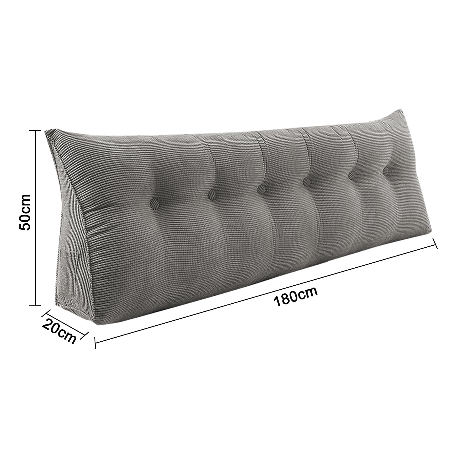 Poduszka klinowa 2 w 1 180 x 50 x 20 cm oparcie pod plecy na kanapę i łóżko