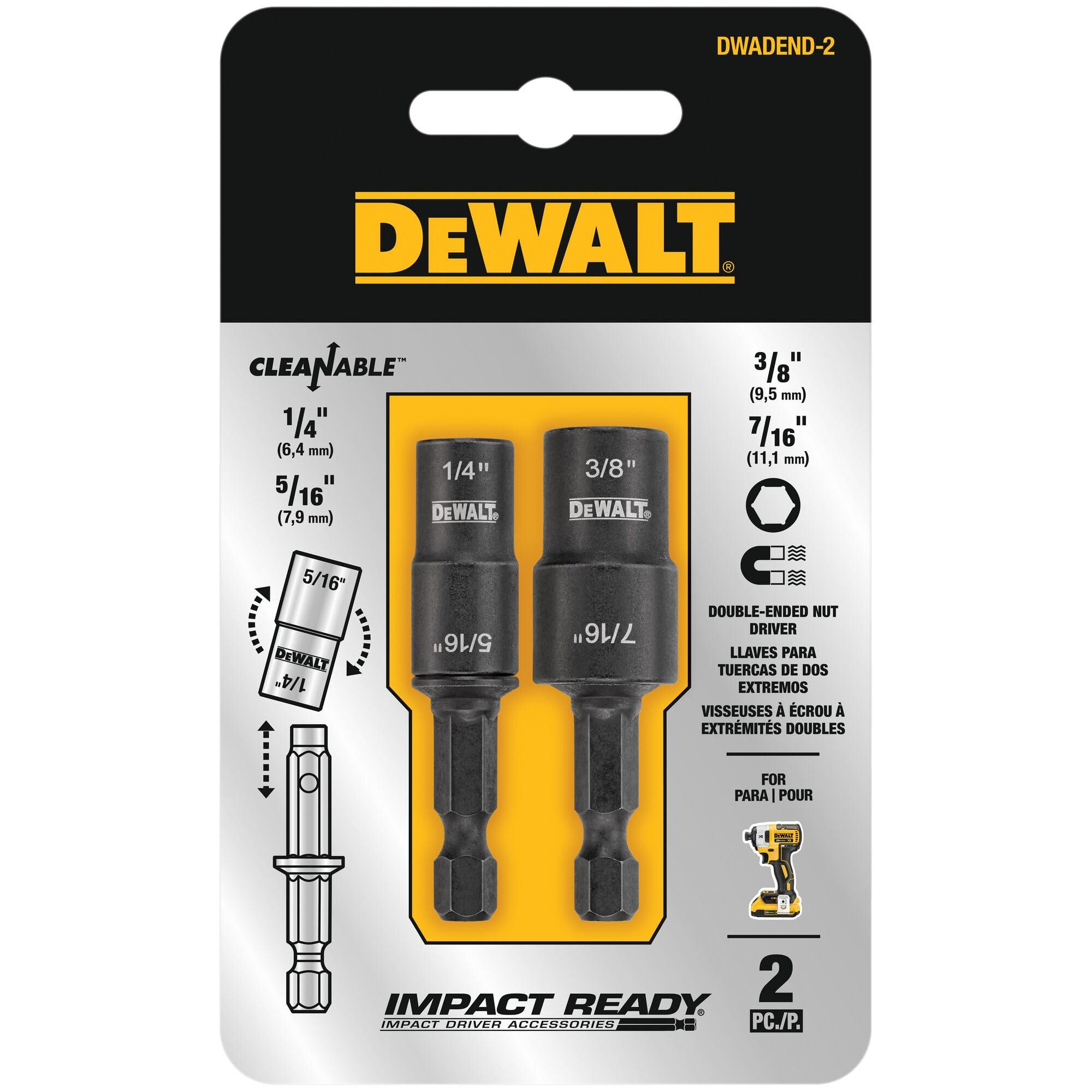 Amazon.com: DEWALT Nut Driver Set, Double Ended, 2-Piece (DWADEND