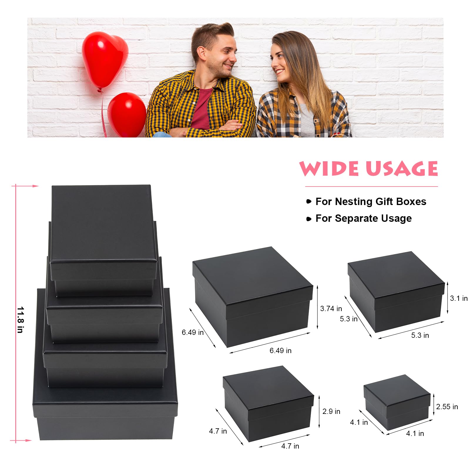 CHARMGIFTBOX Set di 4 scatole regalo di nidificazione con 4 scatole esplosive per bambini ragazzi e ragazze compleanno (A)