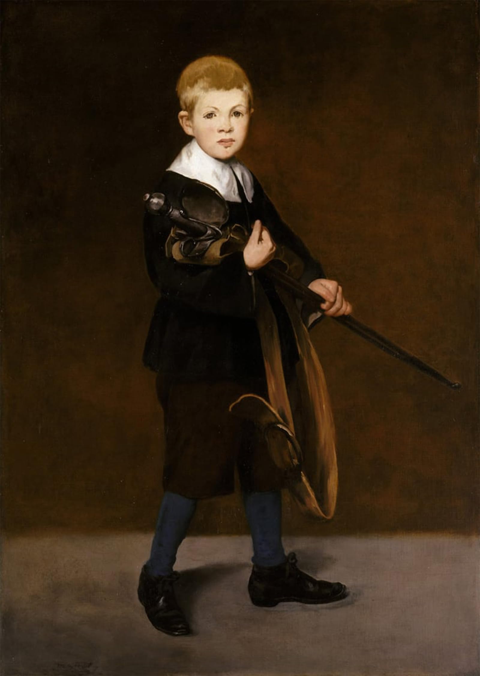Artxlxxbn Boys No Frame Famous Prints Artwork Pictures Poster Painting Art With A Sword By Edouard Manet Artwork Landscape Pictures For Home Decor 60X90cm