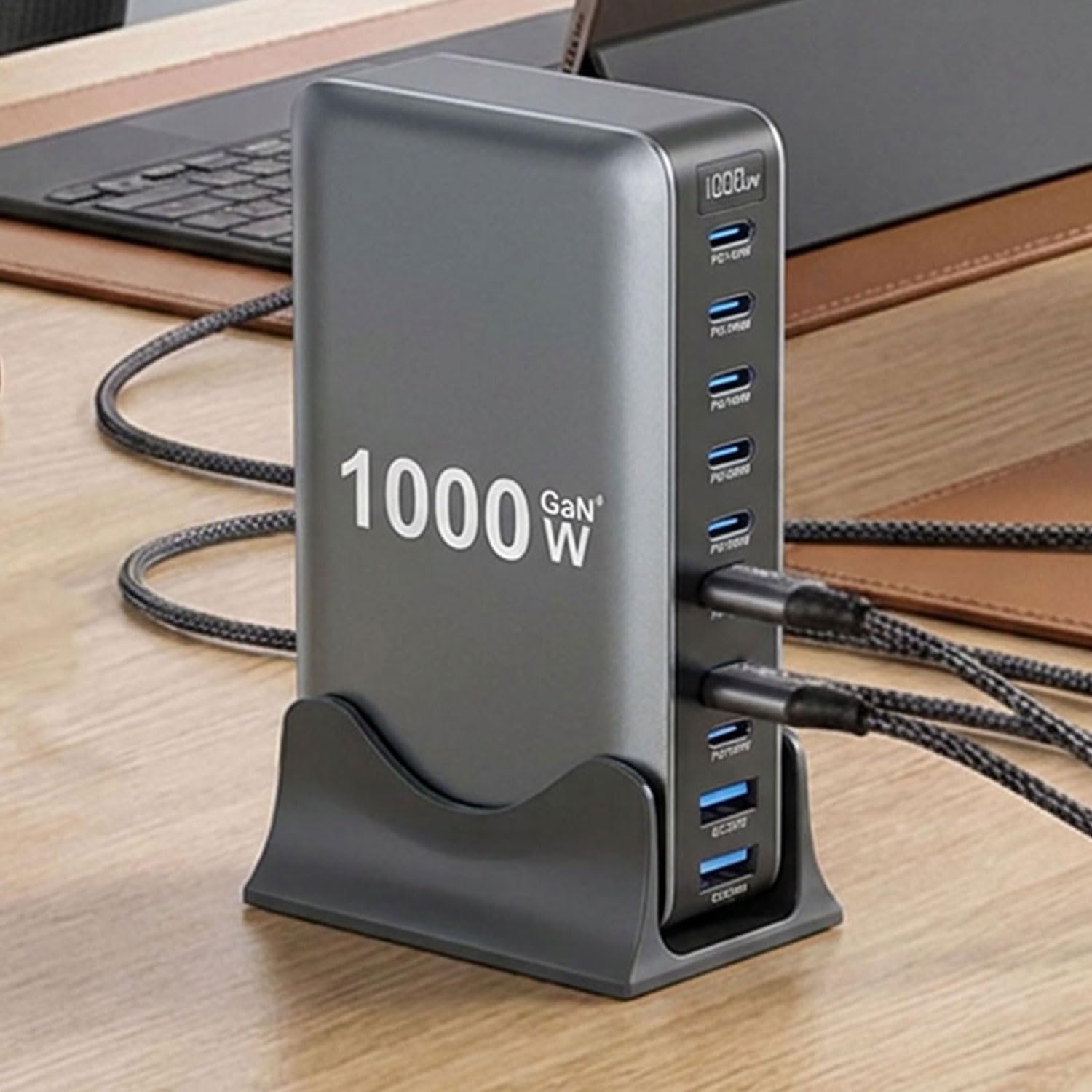 keepdrum GaN10 - Stazione di ricarica rapida USB, 10 porte, 1000 Watt