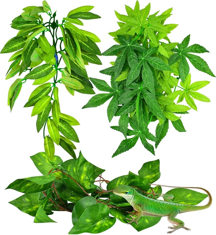 Plantas Artificiais para Terrário KATUMO com Folhas de Seda e Ventosas PA00030, Pacote com 3